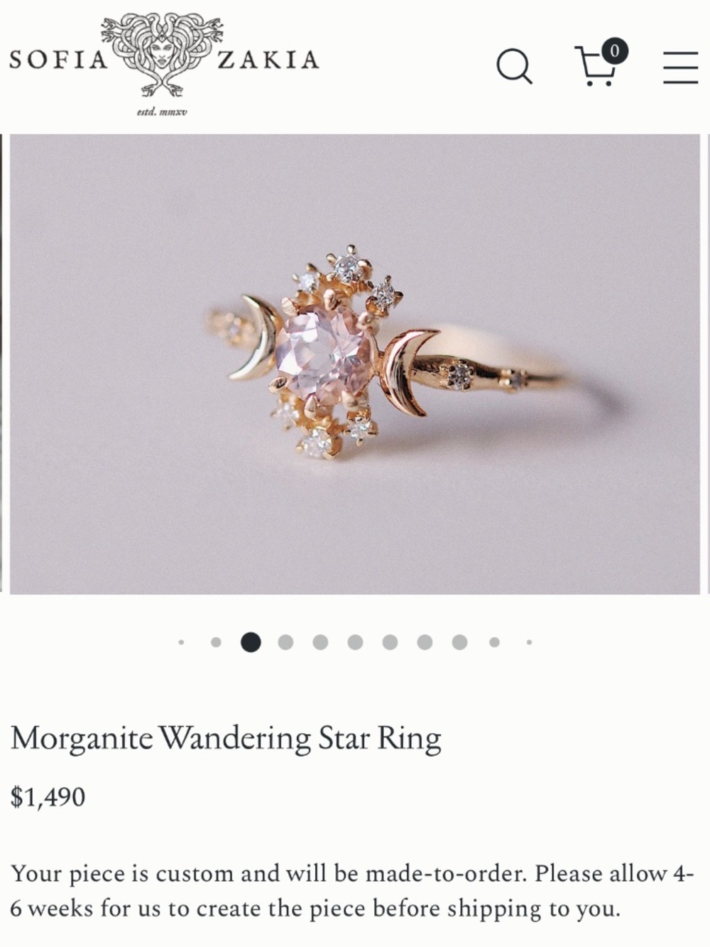 Sofia Zakia Custom Tanzanite Wandering Star 5.25 ring in 14k Rose Gold - Picture 8 of 8